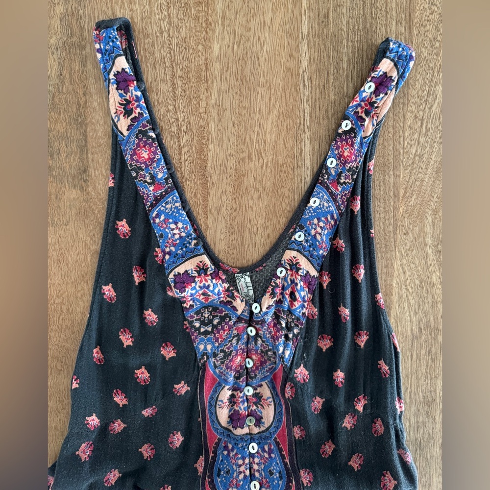 Racerback Tank Dress Floral Print Flowy Lightweight Flattering Midi/Maxi Size M - Picture 2 of 12